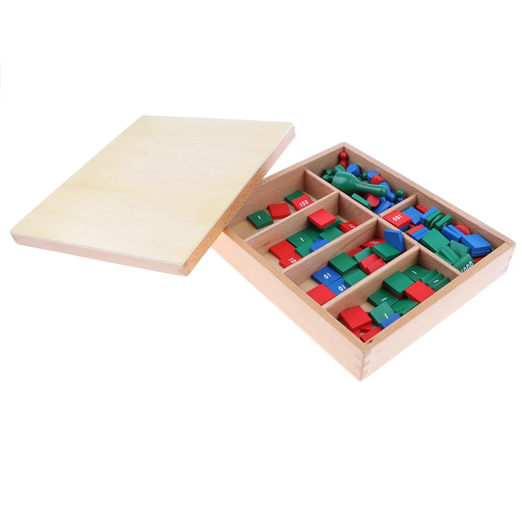 Montessori Wooden Stamps Math Materials Educational Game Toy