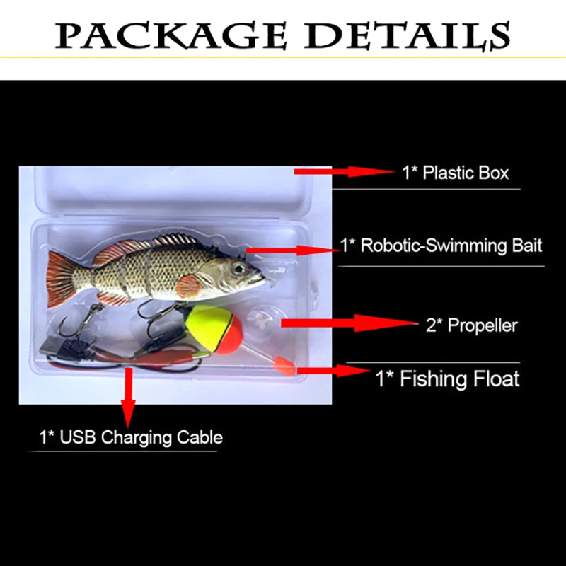 New 13CM Fishing Bait Electric Auto Swimming Luress 4-Segment Wobblers For Outdoor Sport Swimbait Fishing Lure USB Rechargeable