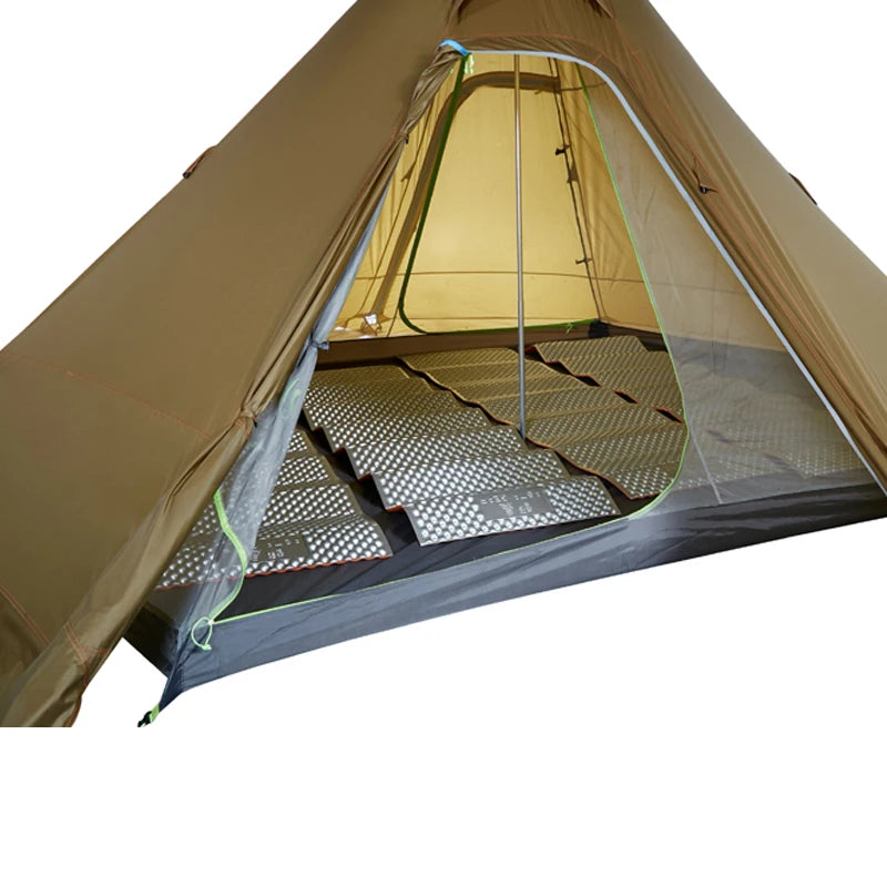 Pyramid tent bushcraft lightweight 4-5 people-outdoor-camping with snow skirt rainproof windproof tent - My Store