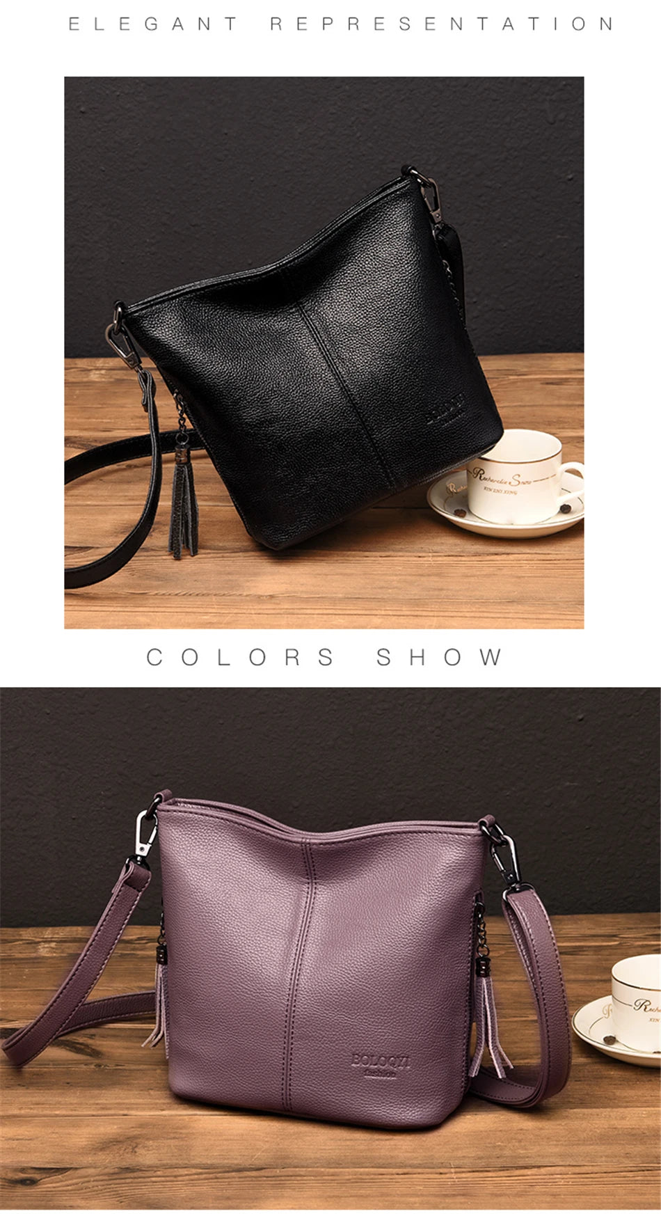 High Quality Soft Leather Purse Fashion Women Shoulder Messenger Bag Trend 2024 Designer