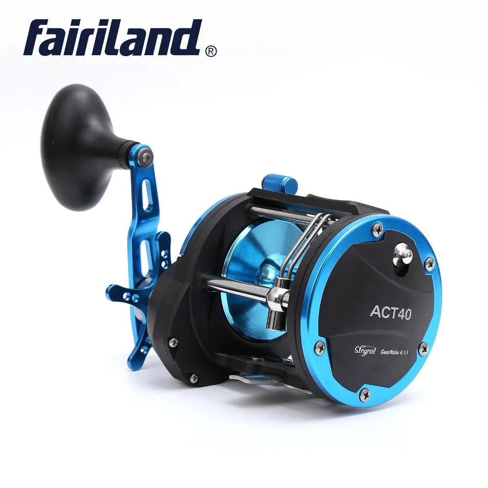 Fairiland Drum Trolling Reel (40A/B/C) 3BB+1RB 636g/22.4oz 4.1:1 RIGHT HAND 18Kg Drag Power Boat Fishing Reel Saltwater reels