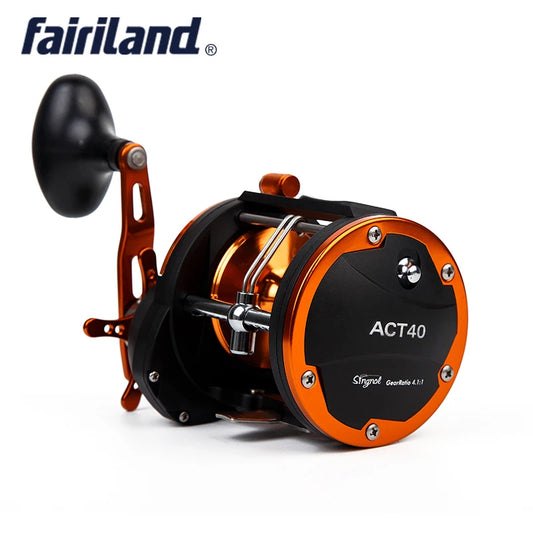 Fairiland Drum Trolling Reel (40A/B/C) 3BB+1RB 636g/22.4oz 4.1:1 RIGHT HAND 18Kg Drag Power Boat Fishing Reel Saltwater reels