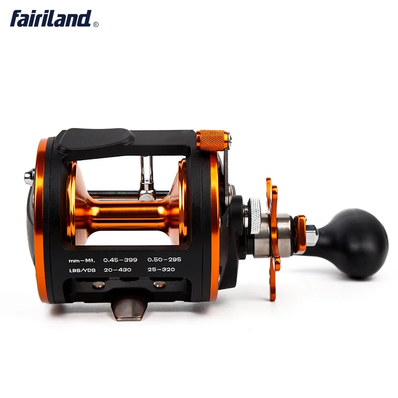 Fairiland Drum Trolling Reel (40A/B/C) 3BB+1RB 636g/22.4oz 4.1:1 RIGHT HAND 18Kg Drag Power Boat Fishing Reel Saltwater reels