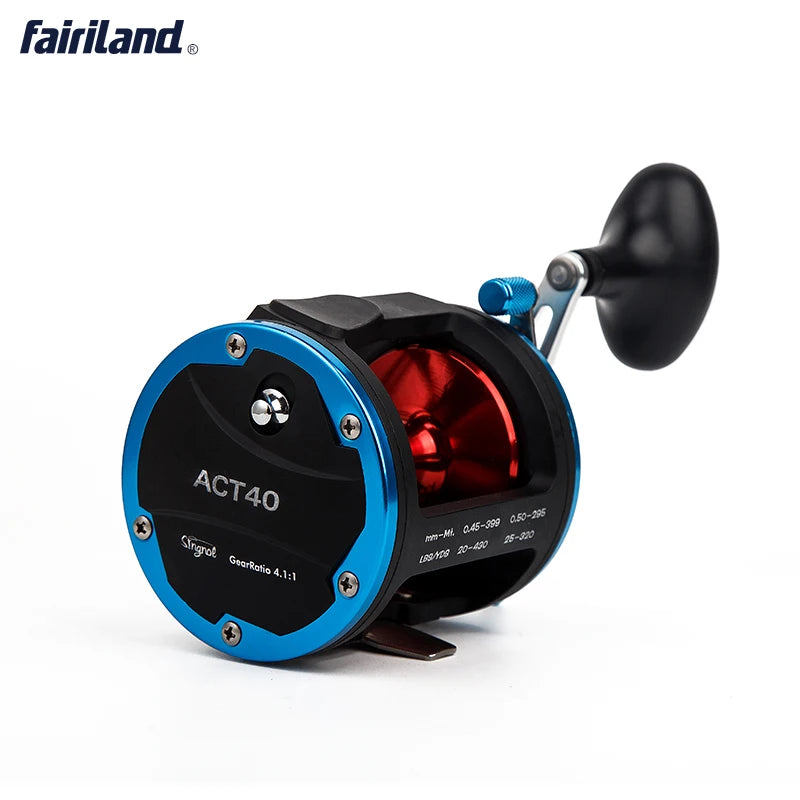 Fairiland Drum Trolling Reel (40A/B/C) 3BB+1RB 636g/22.4oz 4.1:1 RIGHT HAND 18Kg Drag Power Boat Fishing Reel Saltwater reels