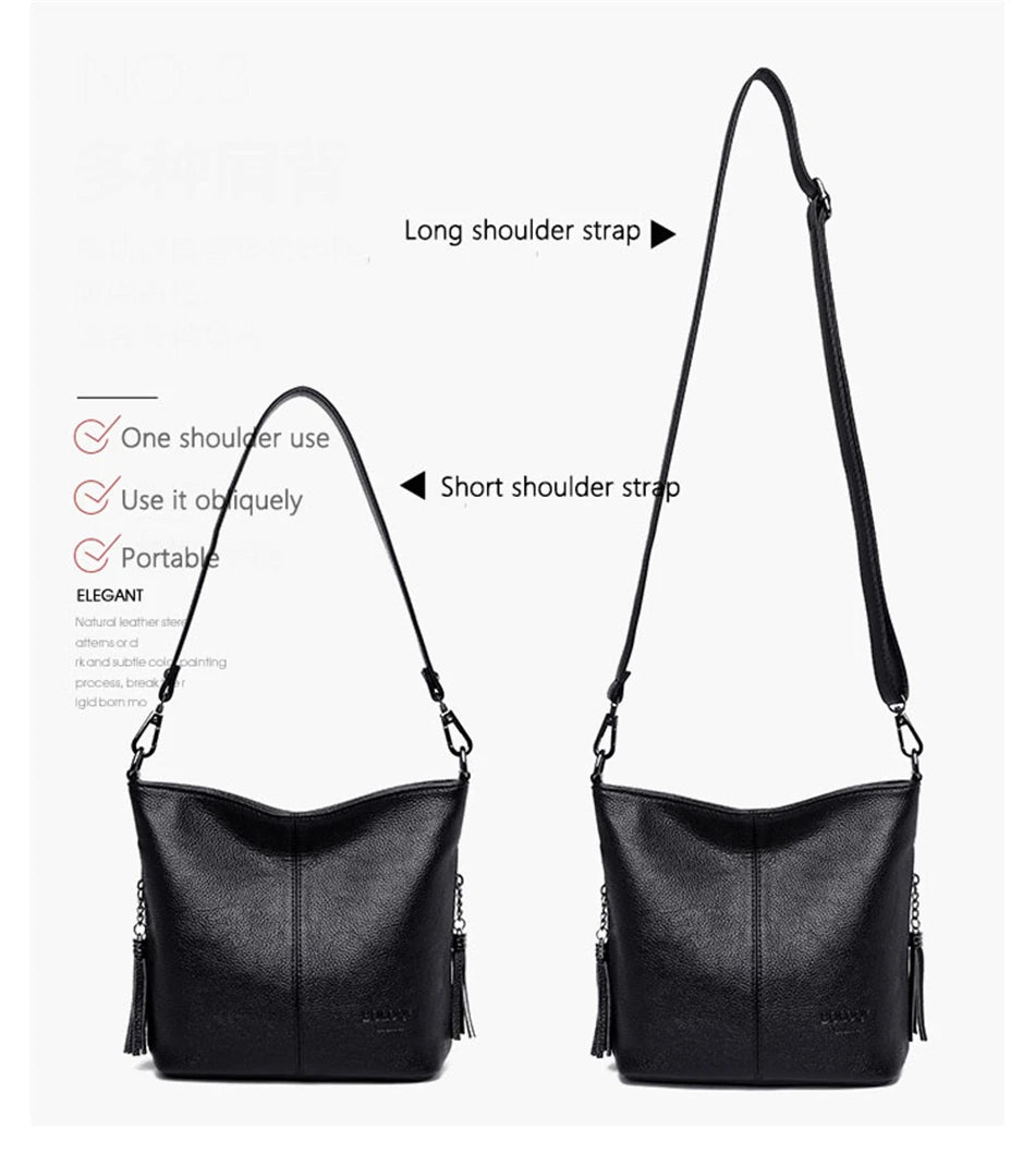 High Quality Soft Leather Purse Fashion Women Shoulder Messenger Bag Trend 2024 Designer