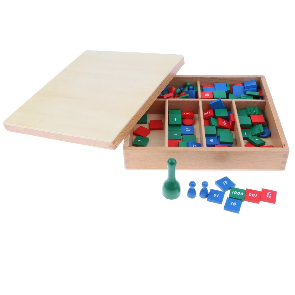 Montessori Wooden Stamps Math Materials Educational Game Toy