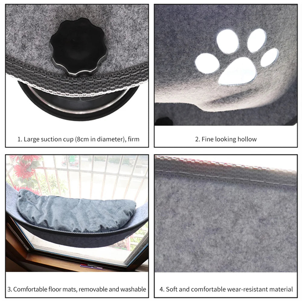 Cat Window Hammock With Strong Suction Cups Pet Kitty Hanging Sleeping Bed - My Store