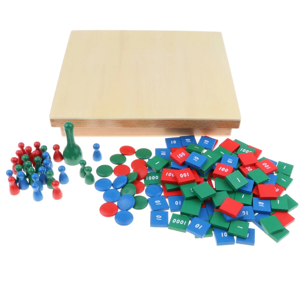 Montessori Wooden Stamps Math Materials Educational Game Toy