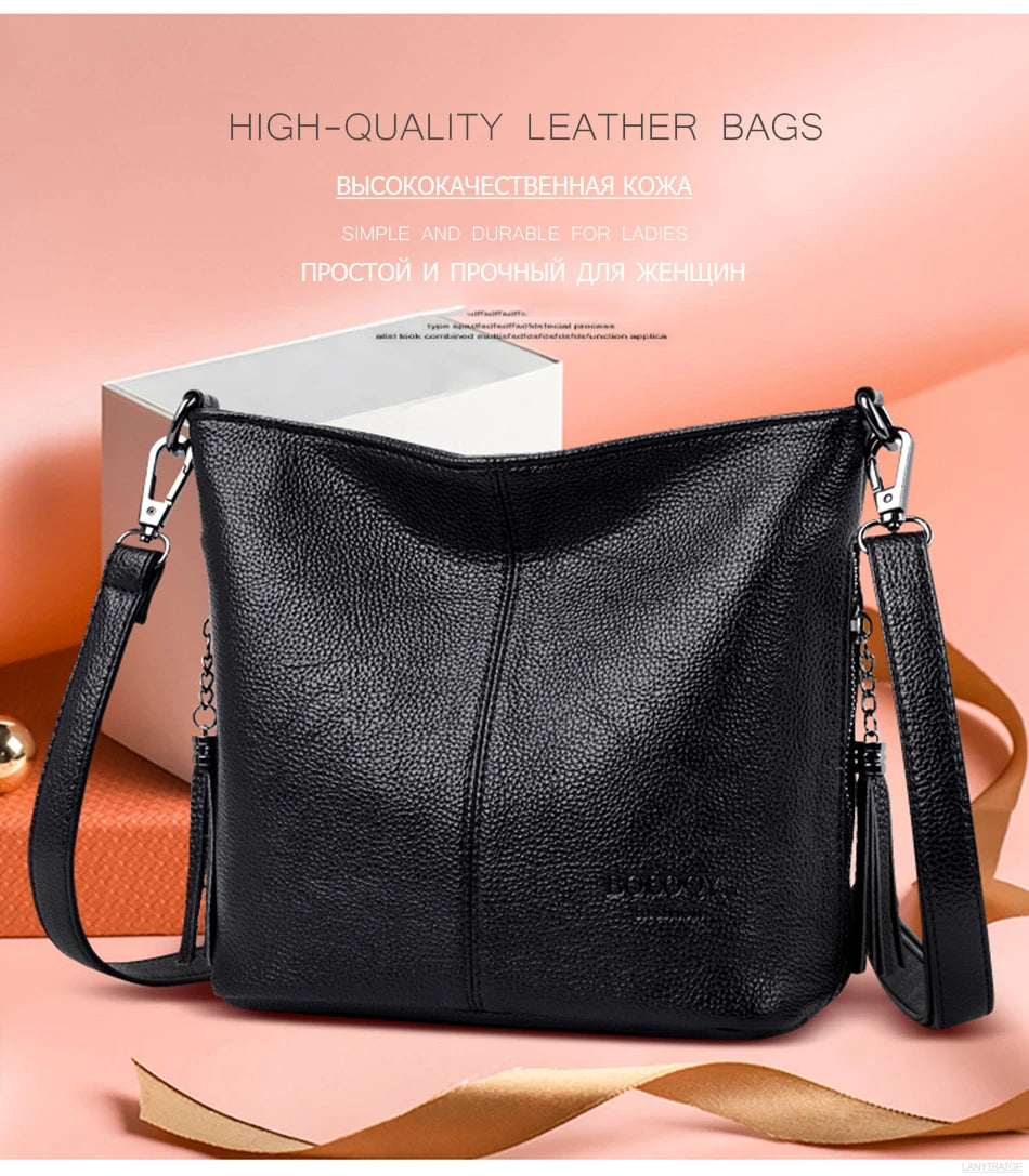 High Quality Soft Leather Purse Fashion Women Shoulder Messenger Bag Trend 2024 Designer