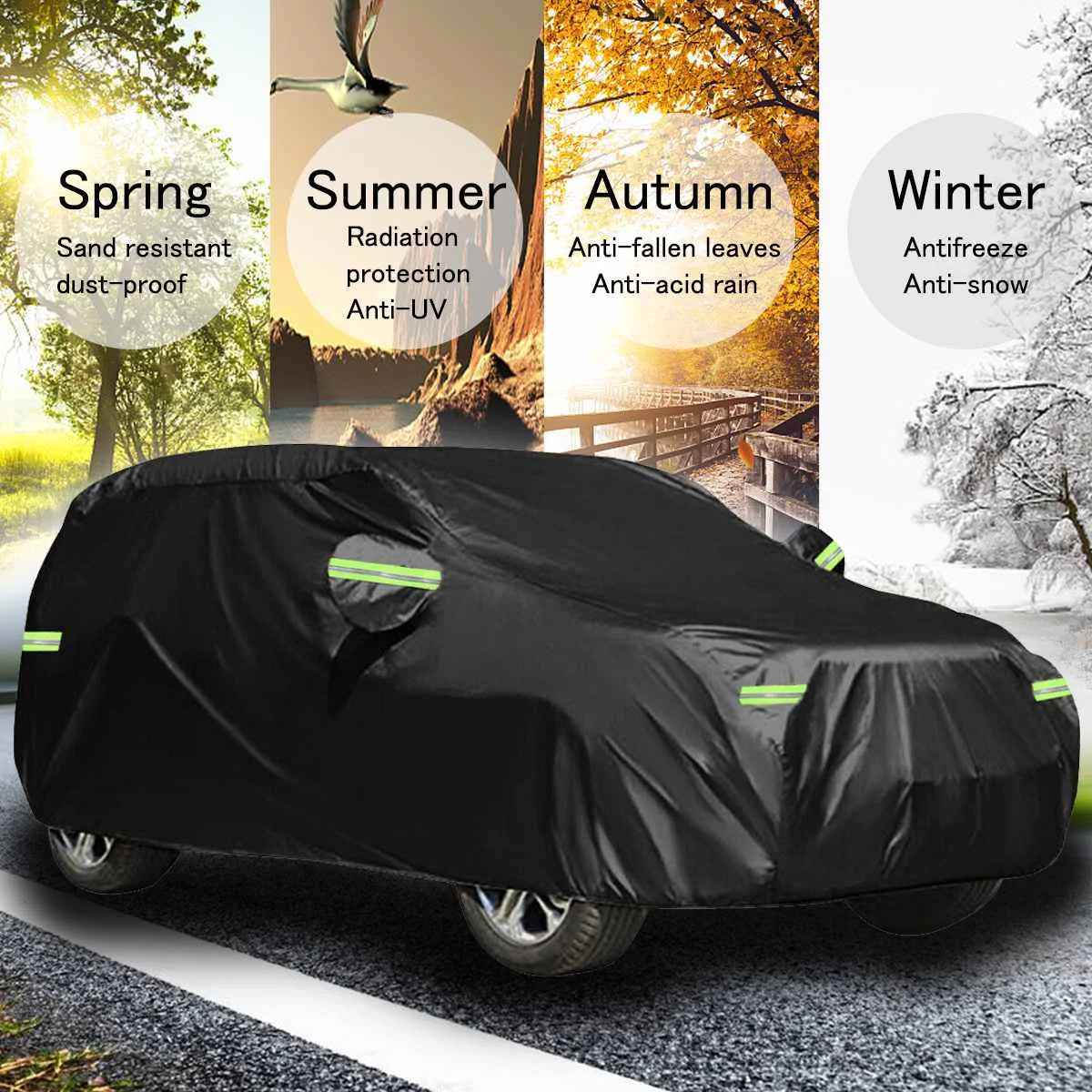 Universal 210D SUV Covers Size M/L/XL/XXL Indoor Outdoor Full Auot Cover Sun UV Snow Dust Resistant Protection Cover         For USA Sizing Scroll Down - My Store