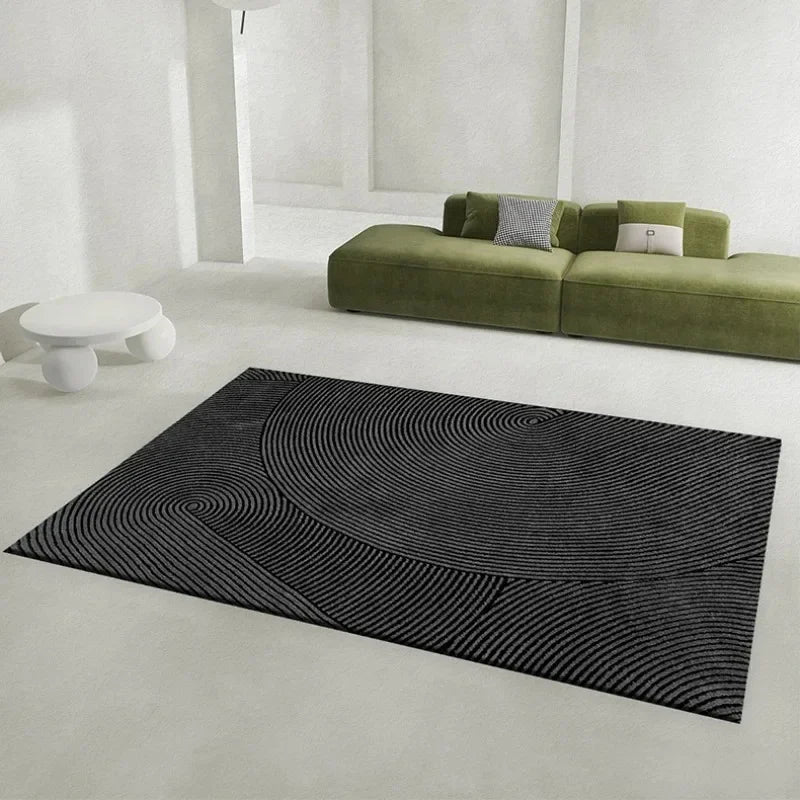 Carpet for Living Room Home Decor-Modern Minimalist Black-Large Area Bedroom Rug