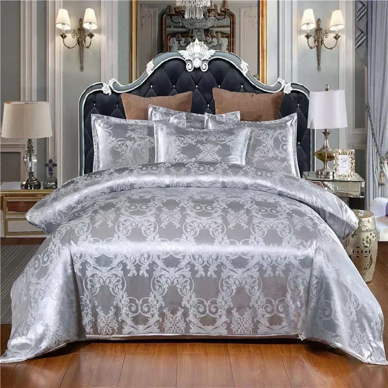 High End King Size Bedding Set Luxury European Wedding Bedding Sets Queen American Satin Double Duvet Cover Set 220x240