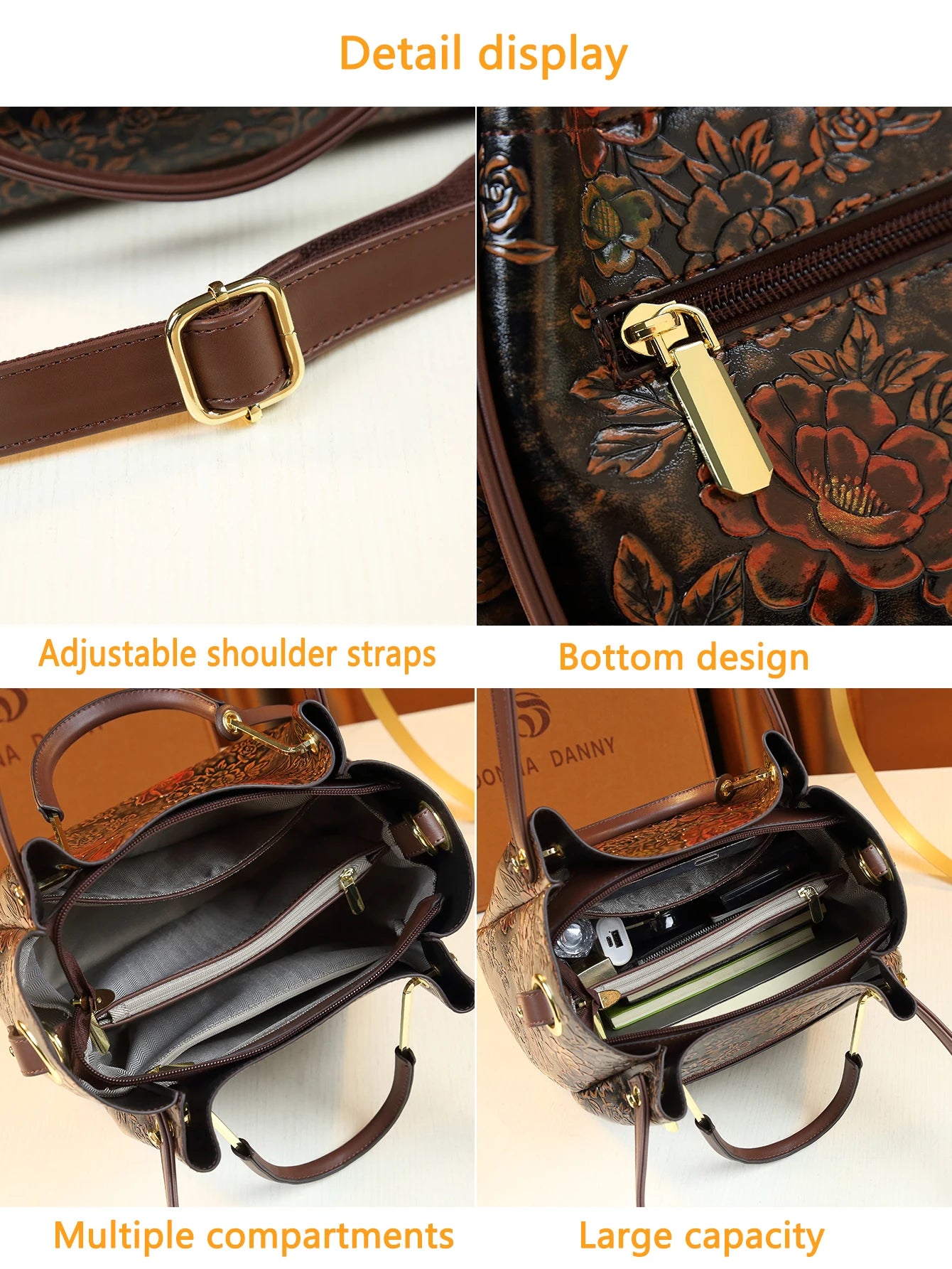 Women's Vintage Style Handbag 2024, Fashion Bucket Tote, Multifunctional Shoulder & Crossbody Bag