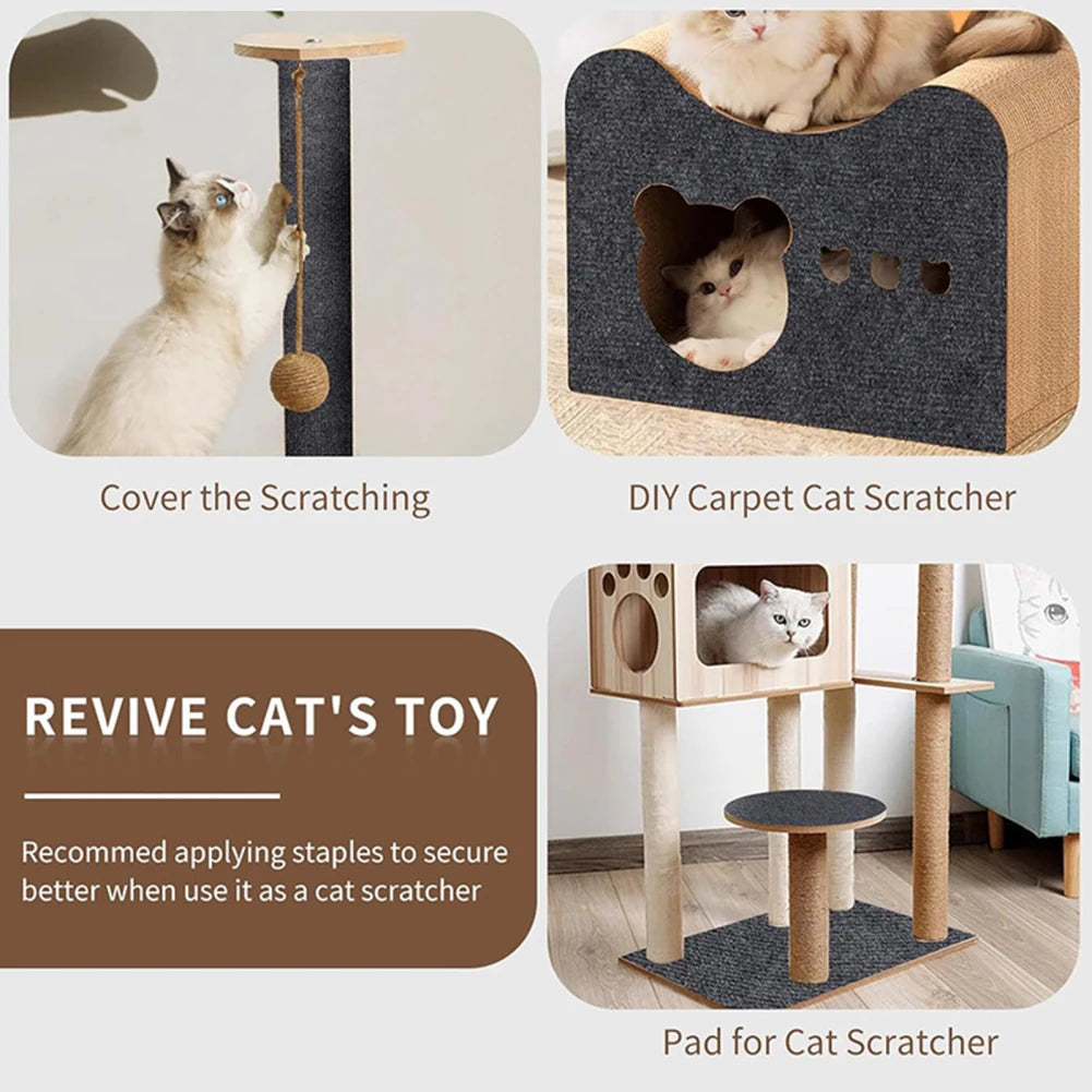 Gray Self Adhesive Felt Fabric Trimmable Self-adhesive Carpet Mat For Cat Tree Racks Drawer Box Cat Scratching Board - My Store