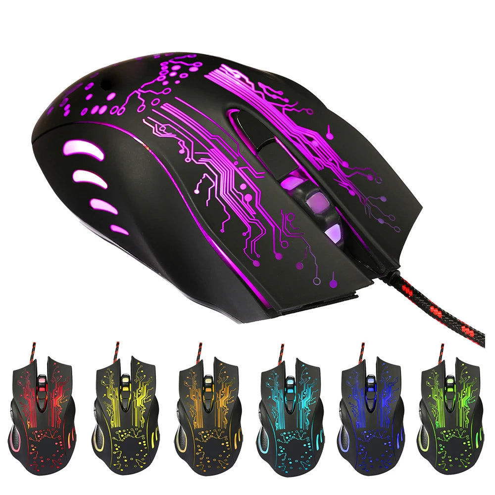 ORZERHOME LED Backlight Gaming Wired Mouse for PC Adjustable - My Store