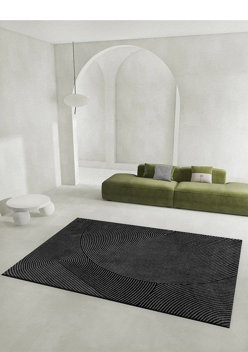 Carpet for Living Room Home Decor-Modern Minimalist Black-Large Area Bedroom Rug