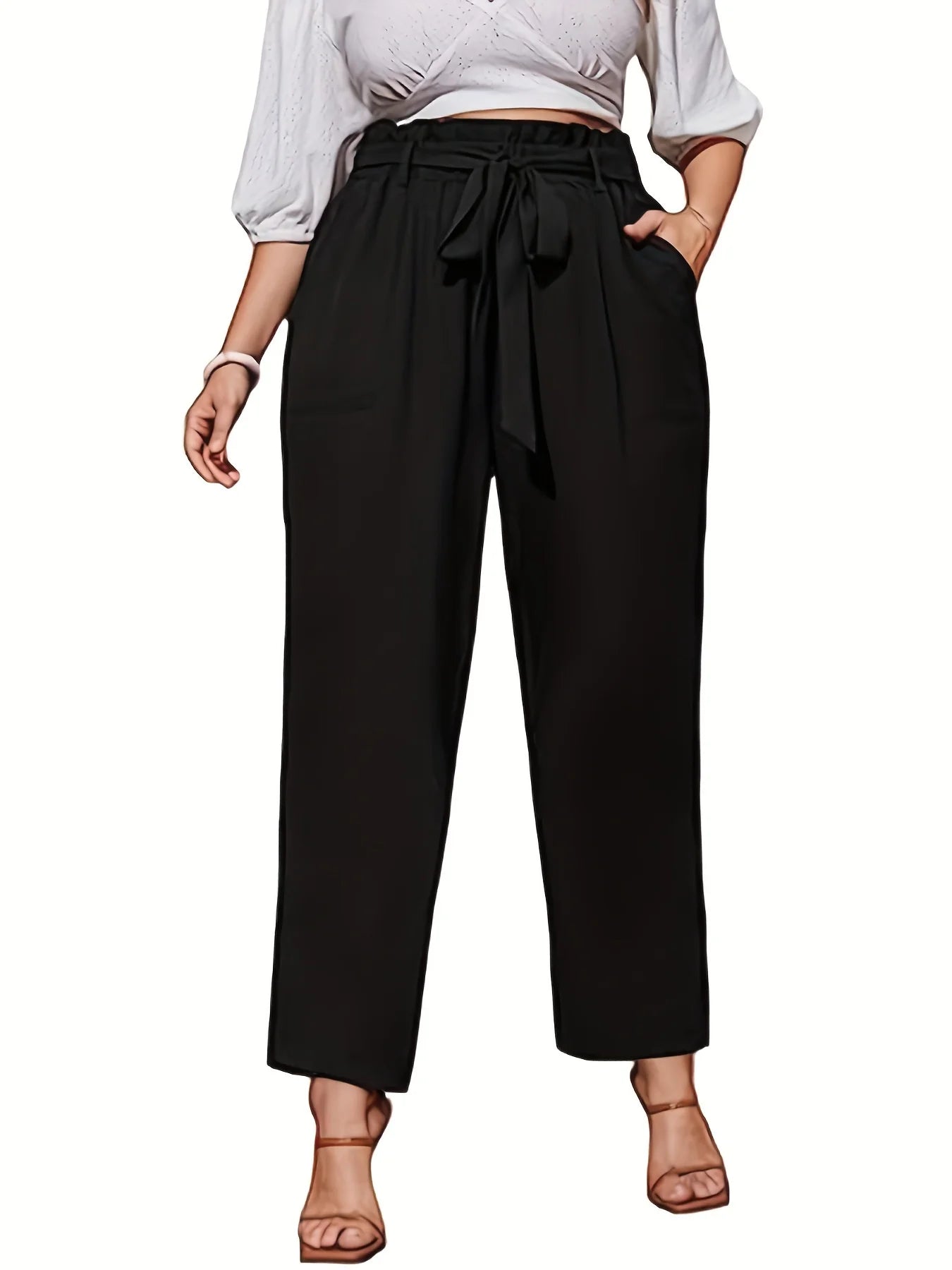 Summer plus size women United States high-waisted style drawstring pants - My Store