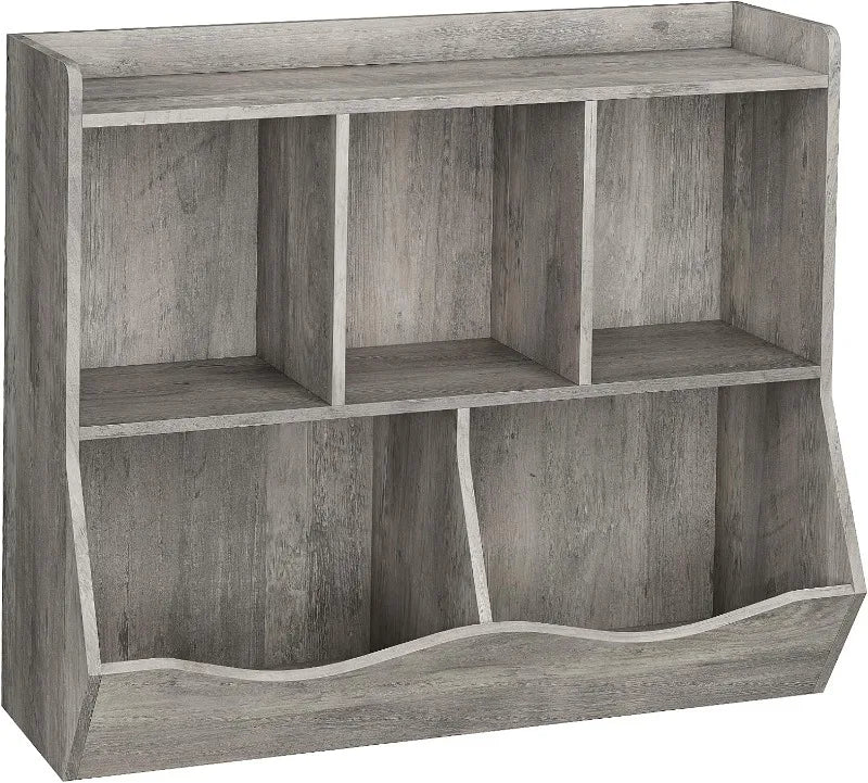 Kids Bookshelf and Bookcase Toy Storage Multi Shelf with Cubby Organizer Cabinet