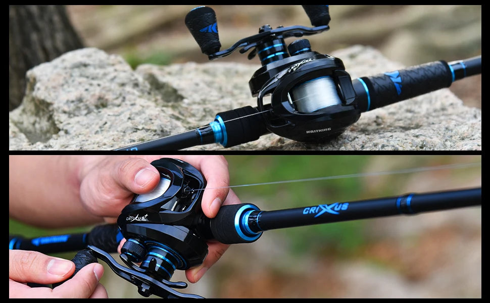 baitcaster,fishing tools,6.5:1/7.2:1 Gear Ratio Fishing Reels, 17.6lbs Carbon Disc Drag