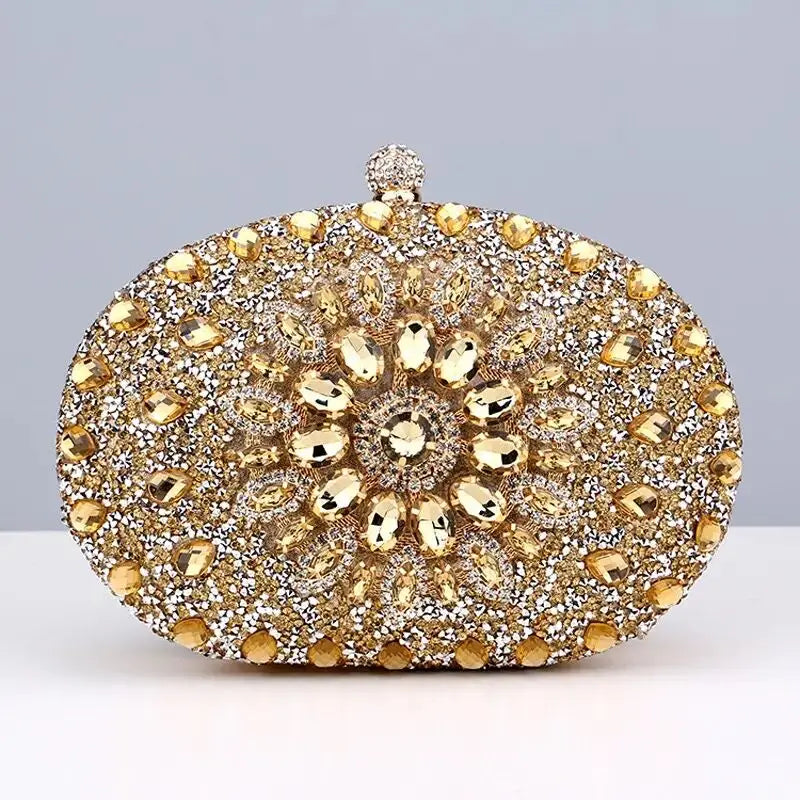 2024 Diamond Women Luxury Clutch Evening Bag-Wedding Crystal Ladies-Cell Phone Pocket - My Store