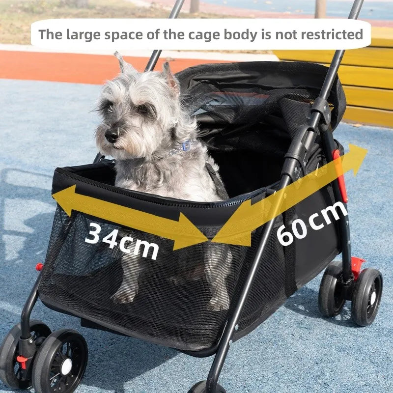 Pet Stroller Teddy Cat Dog Stroller Outing Small Dog Lightweight Foldable - My Store