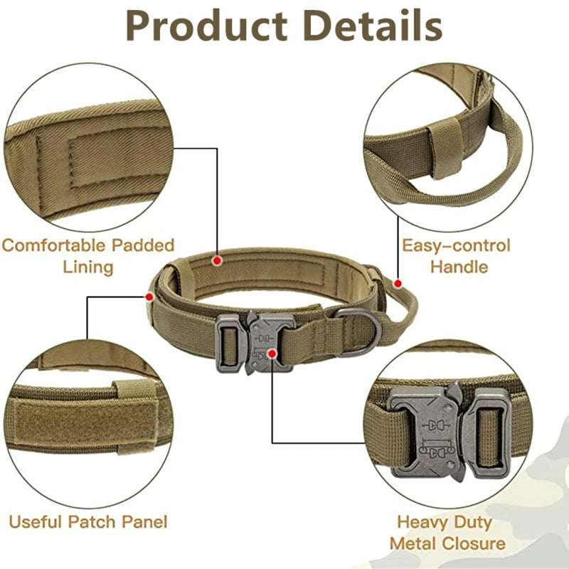 Dog Collar-Durable Tactical Leash Set-Adjustable Military Pet Collar Leash - My Store