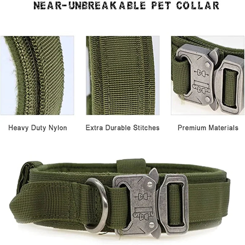 Dog Collar-Durable Tactical Leash Set-Adjustable Military Pet Collar Leash - My Store