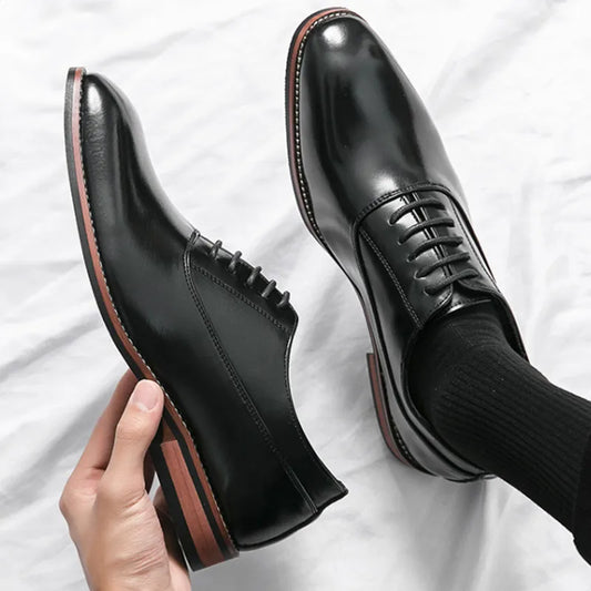 Luxury Quality Men Shoes-Fashion Casual Shoes Pointed Toe Oxford Wedding Leather Dress Shoes - My Store