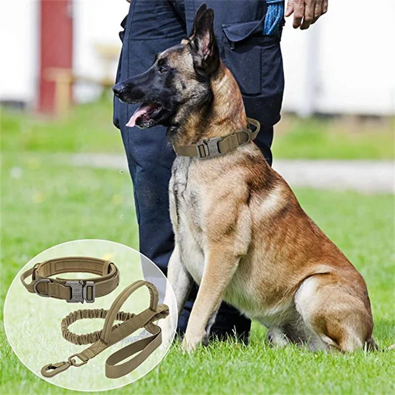 Dog Collar-Durable Tactical Leash Set-Adjustable Military Pet Collar Leash - My Store