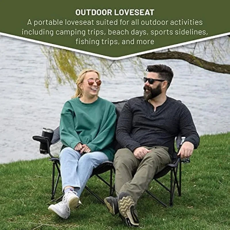 TIMBER RIDGE 2 Person Folding Loveseat Comfortable Double Foldable - My Store