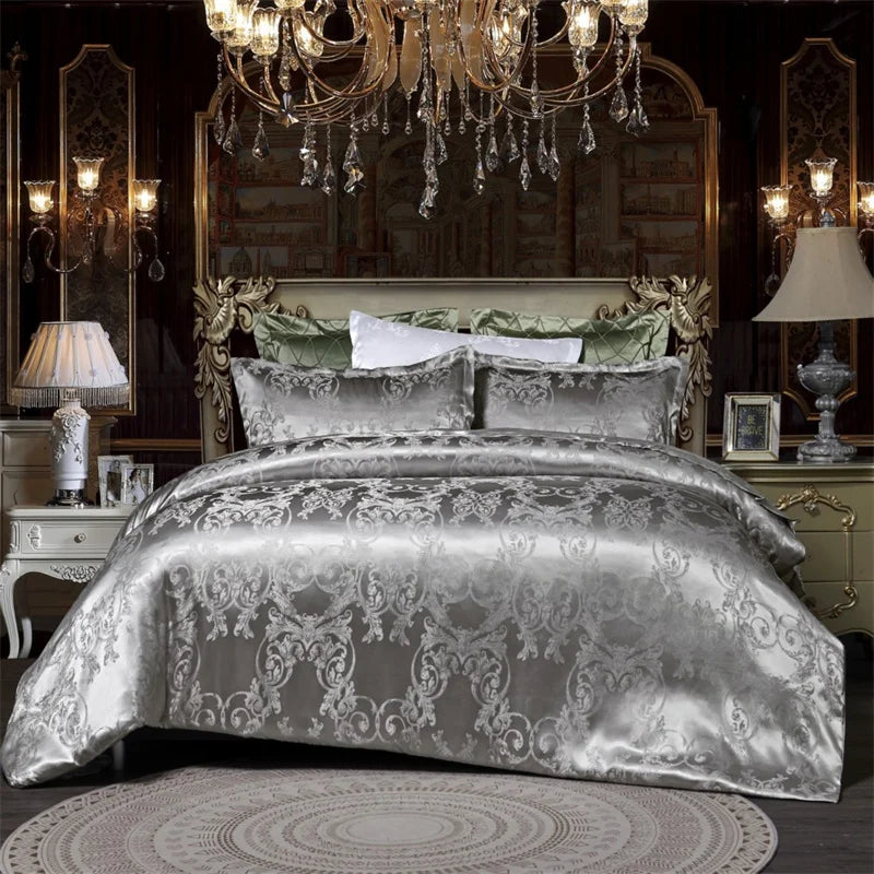 High End King Size Bedding Set Luxury European Wedding Bedding Sets Queen American Satin Double Duvet Cover Set 220x240