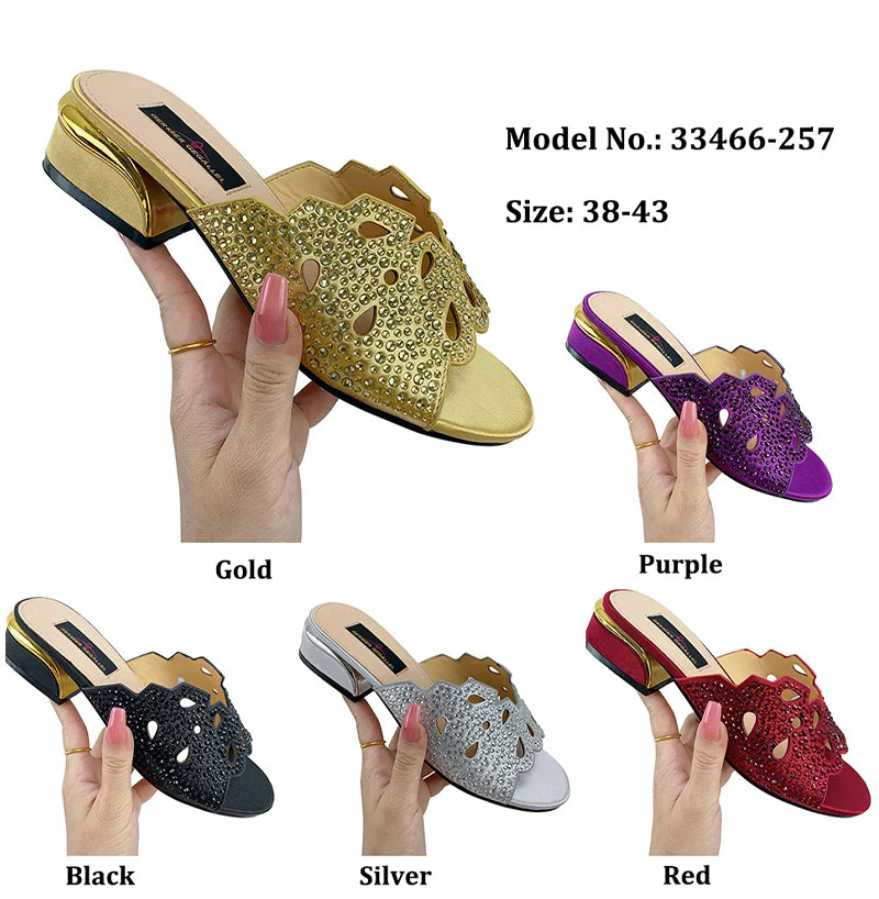 Trendy Colorful Slides for Women New Classic Design Sandals Italian Style Lady Shoes Low Heel s