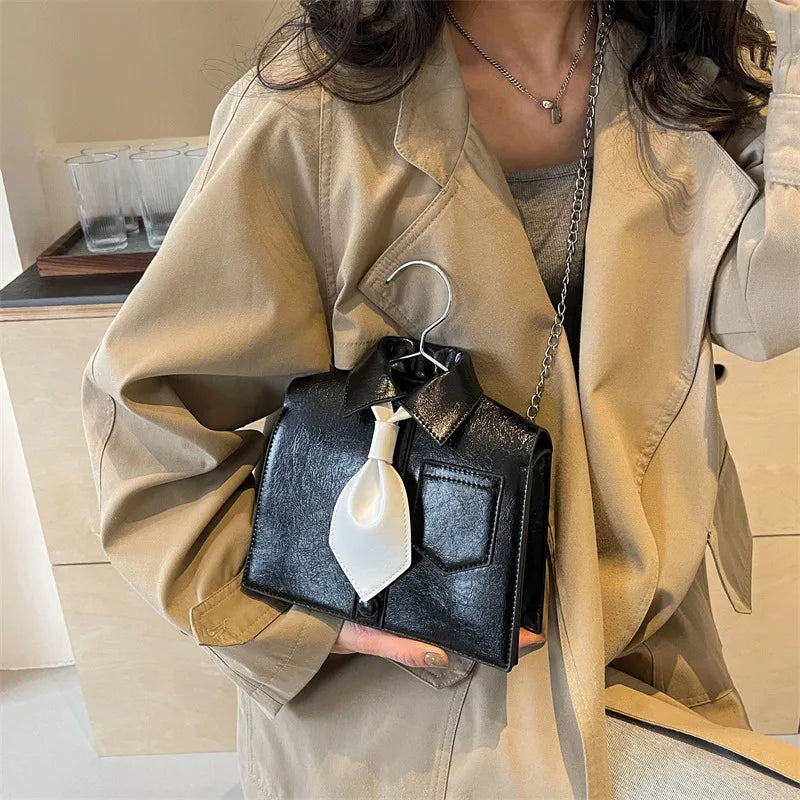 2024 Fashion Women's Small Tote Lapel Jacket-Crossbody Bag Designer Clothes Shape Ladies Shoulder - My Store