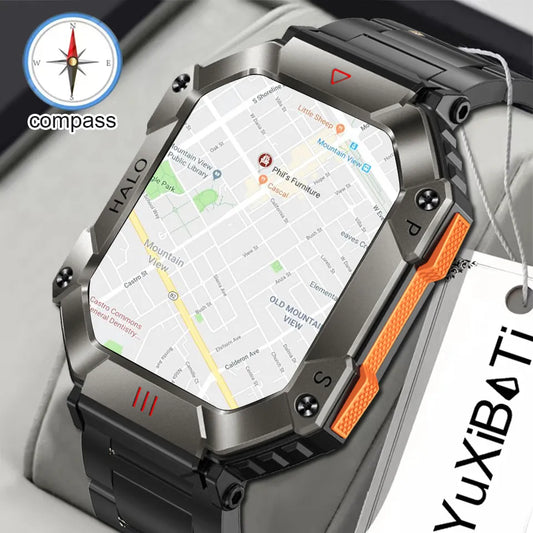 2024 New Military Outdoor Men's Smart Watch-Compass GPS-Track Weather-AI Voice-120+Sports Modes 620mAh SmartWatches Men Women - My Store