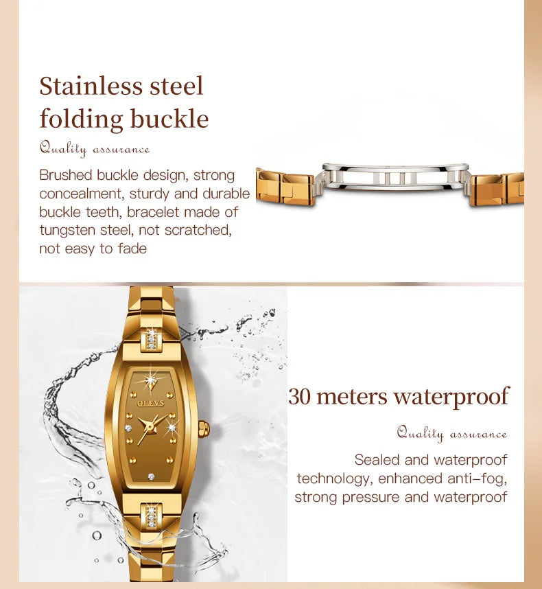 Gold/Rose Watches for Women-Waterproof-SlimThin Small Wrist-Analog Diamond Quartz Elegant - My Store