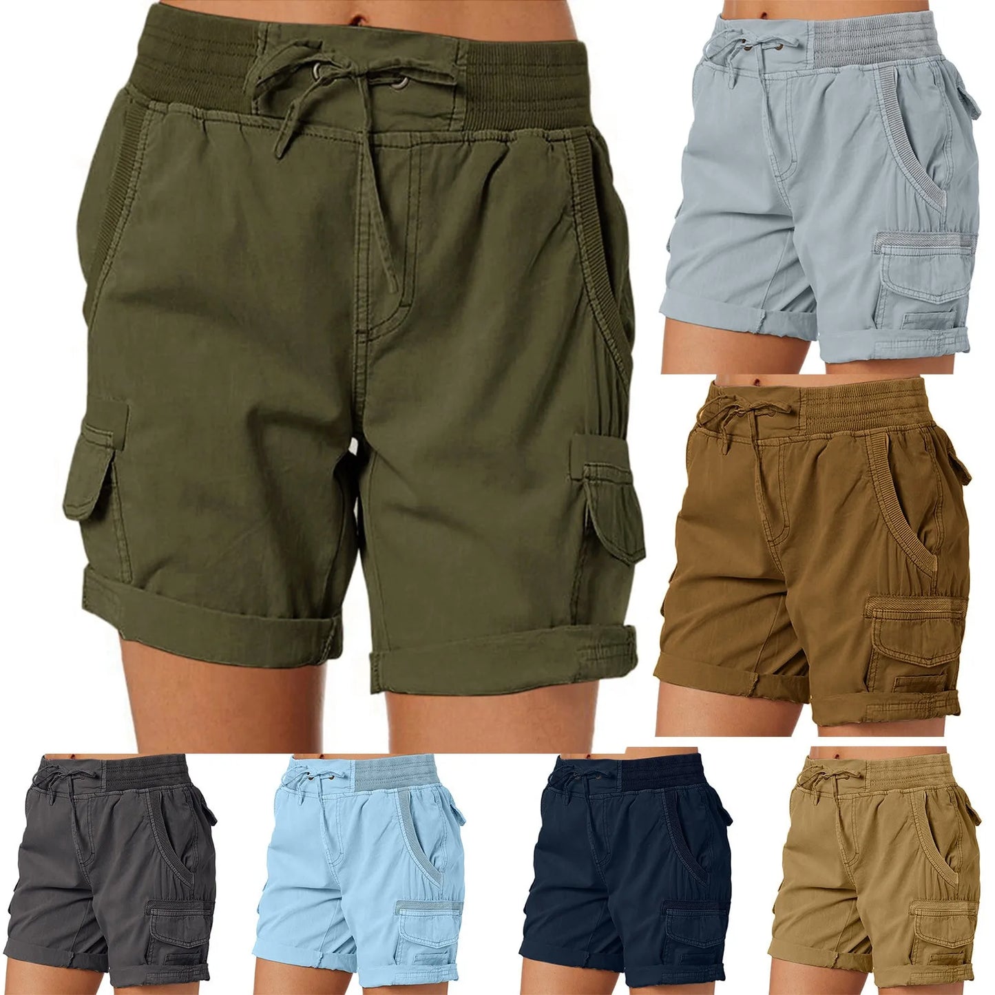 Shorts For Women Plus Size Cargo Shorts Summer+Loose Hiking Bermuda Shorts With Pockets Plus Size Shorts For Girls