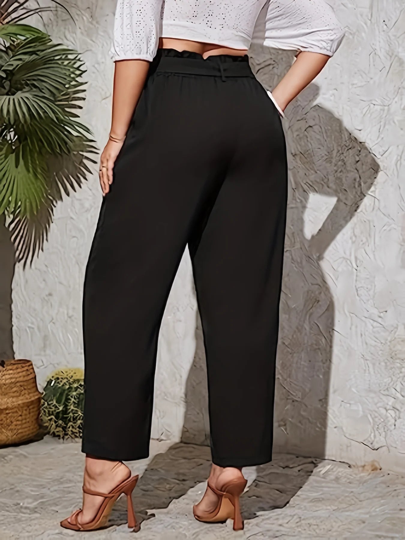 Summer plus size women United States high-waisted style drawstring pants - My Store