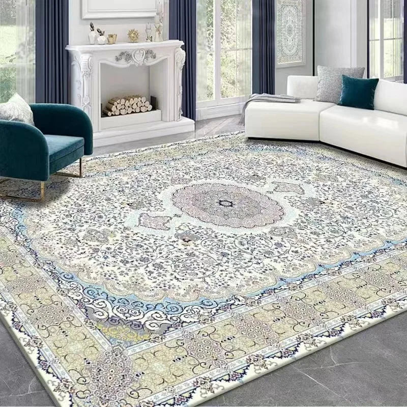 Persian Wind Large Area Living Room Carpet Sofa Coffee Table Circle Velvet Carpet