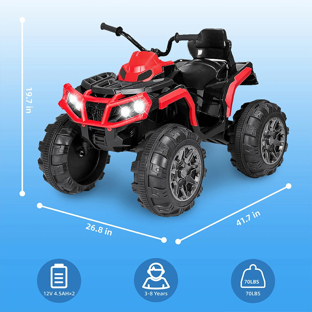 24V Battery Powered Kids ATV, Ride On Electric Car with Bluetooth-MP3-LED Headlights,