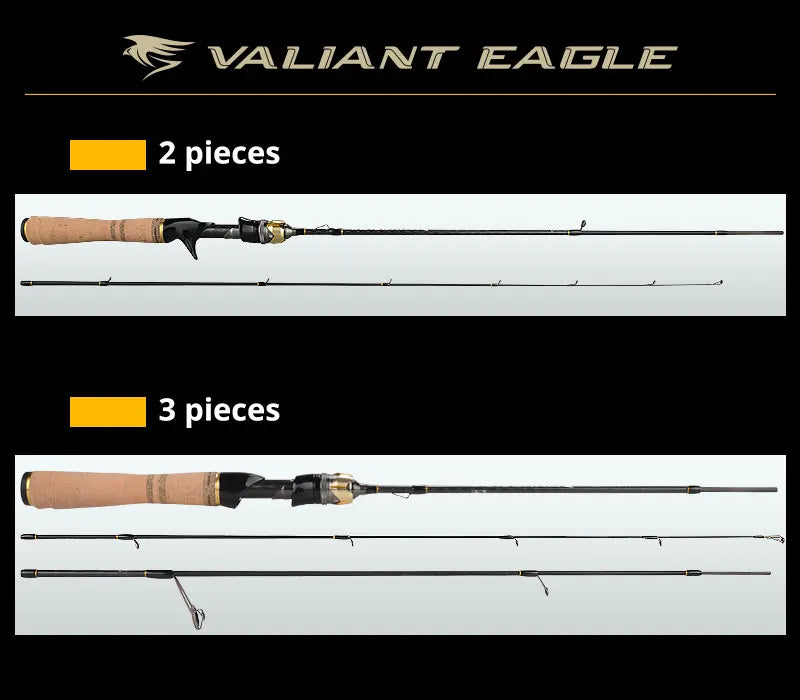 KastKing Valiant Eagle Lightweight Bait Finesse Spinning Casting Fishing Rod 1.43m 1.58m 1.68m 30T Carbon Fiber Material